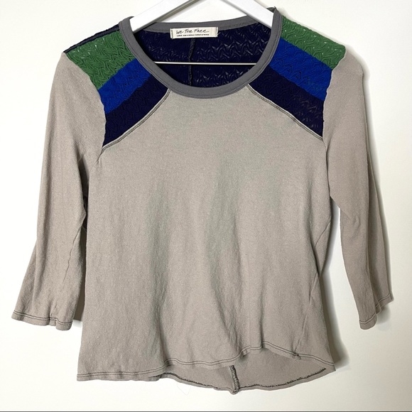 We The Free In Rainbows Crotchet Cotton Knit Top, Size L. - Picture 3 of 7